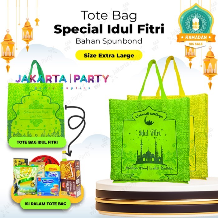 

Goodie Bag Lebaran / Goodie Bag Idul Fitri / Tas Lebaran Hijau 12 PCS - HIJAUKECIL