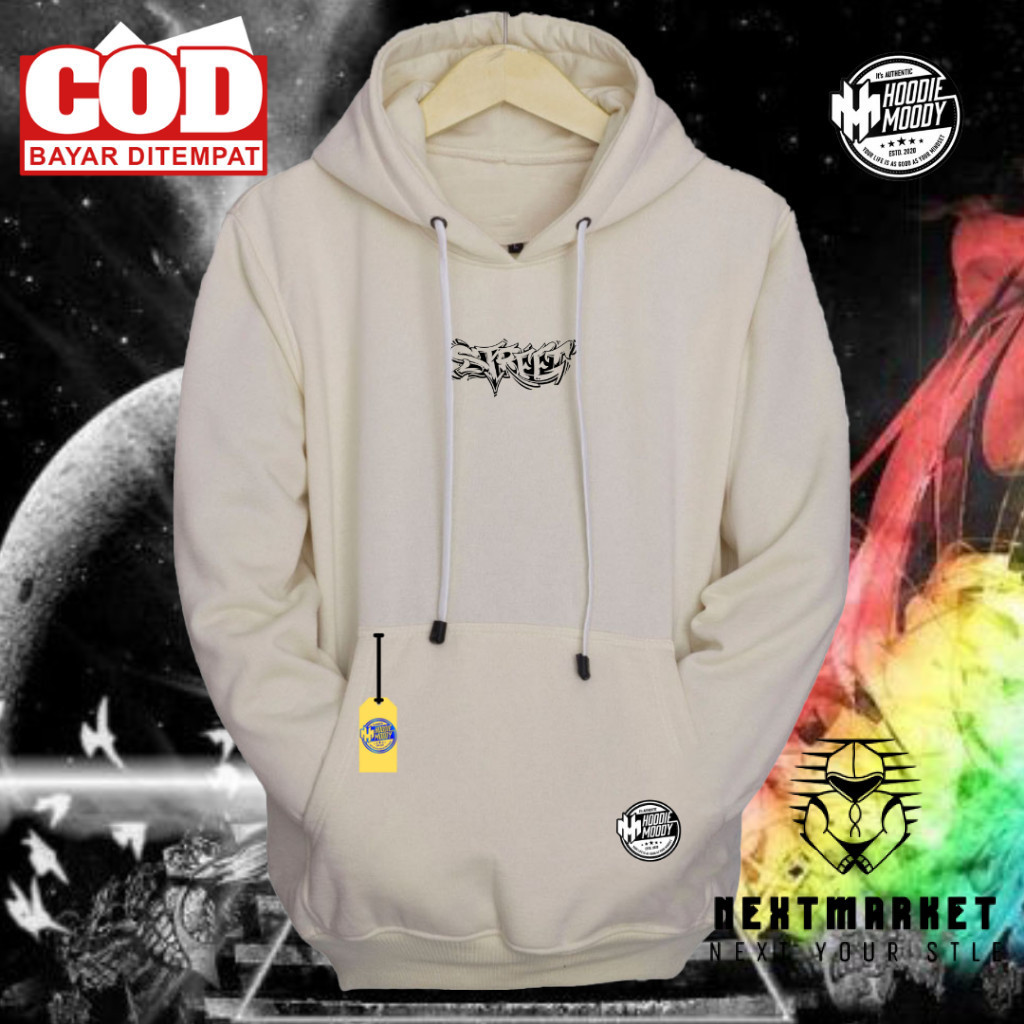 nextmarket sweater pria distro warna cream list street hoodie wanita aesthetic trend korean style su