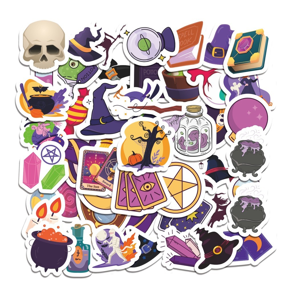 

COD 50 Pcs Stiker Kartun Witch Lucu Anti Air Untuk Dekorasi Notebook Sepeda Skateboard Handphone