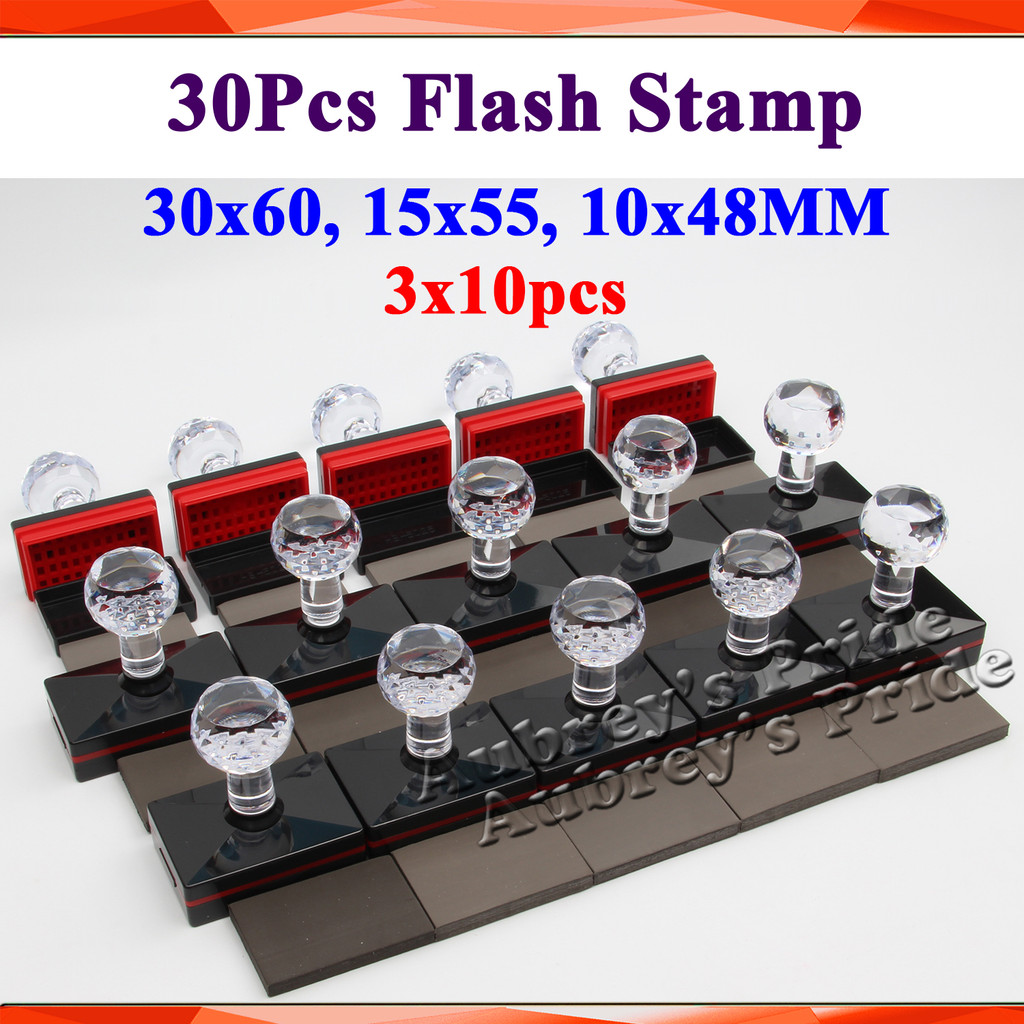 

30pcs Rectangle 30x60mm + 15x55mm +10x48mm+7MM Rubber Pad Flash Stamp Shell Stamping