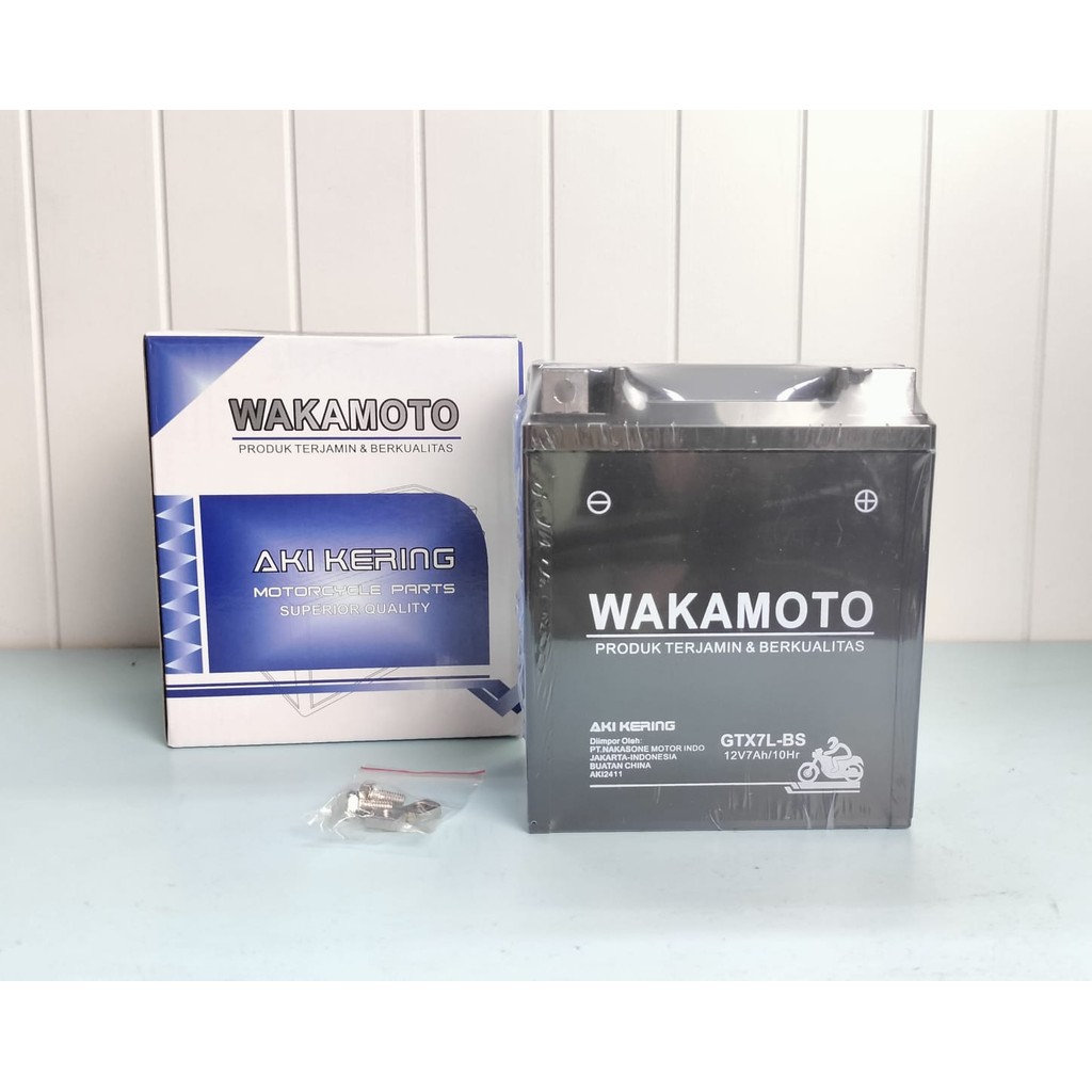 Aki Motor KLX Accu Aki Wakamoto GTX7L BS 12V 7Ah 10Hr Aki Kering Kawasaki KLX 150 KLX 250 W175 D Tra