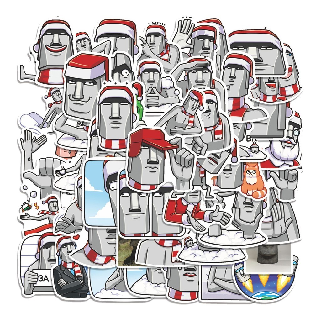 

COD 50 Pcs Stiker MOAI SNOW Lucu Anti Air Untuk Dekorasi Notebook Sepeda Skateboard Handphone