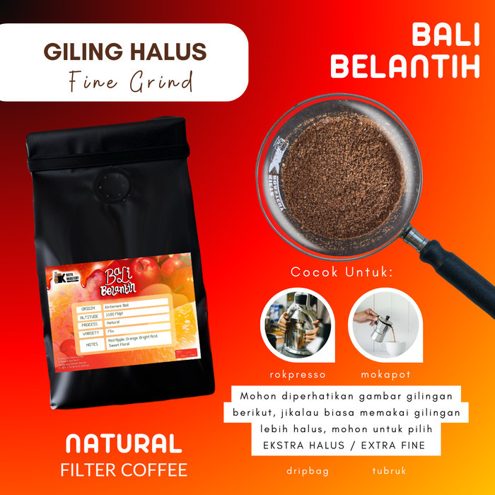 

[PROMO] Biji Kopi Arabika Bali Belantih Natural 200gr - Giling Halus, 100g