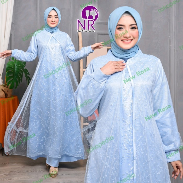 NEW -Gamis Tutu Model Rompi / Gamis Brukat Tile Rompi / Gamis Brukat Muslim - Marun, M