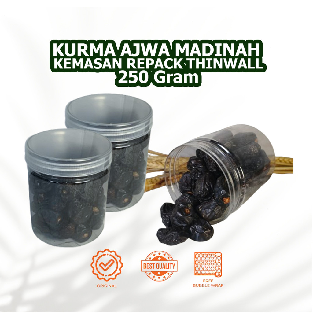 

KURMA AJWA MADINAH KEMASAN TOPLES 250GR ORIGINAL