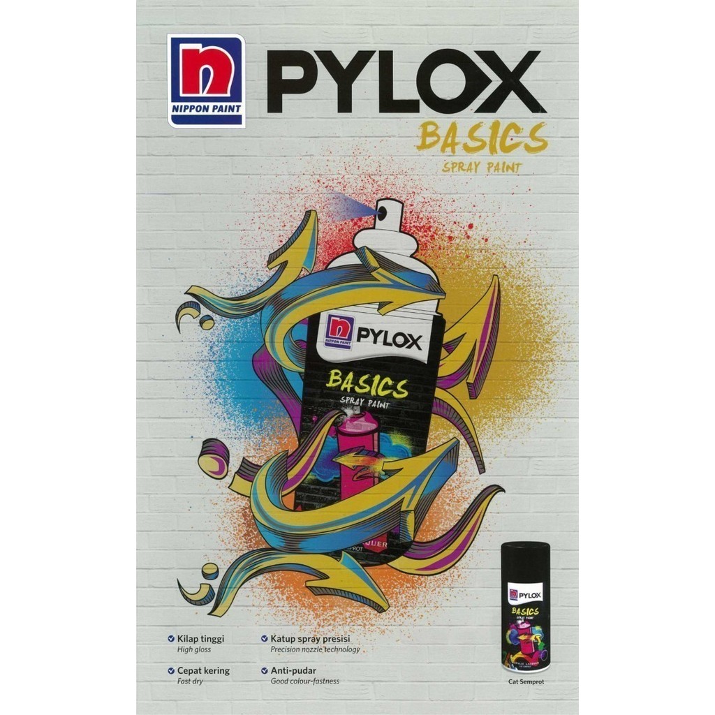 Cat Semprot Nippon Paint PYLOX BASICS 300cc - PB105 Grey