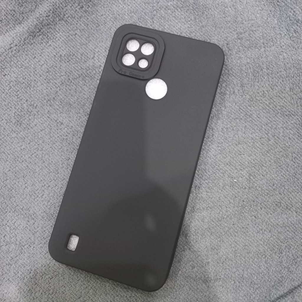 Black Matte Case Realme C21 dan Realme C21Y Softcase Hitam Polos Liquid Silicone Pro Camera