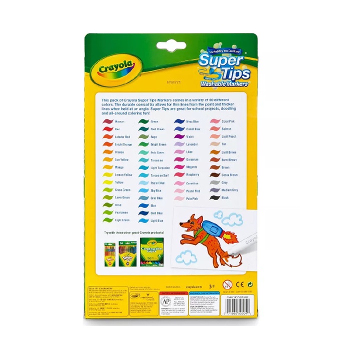 

Crayola 50ct Super Tips Washable Markers - Spidol Warna Anak