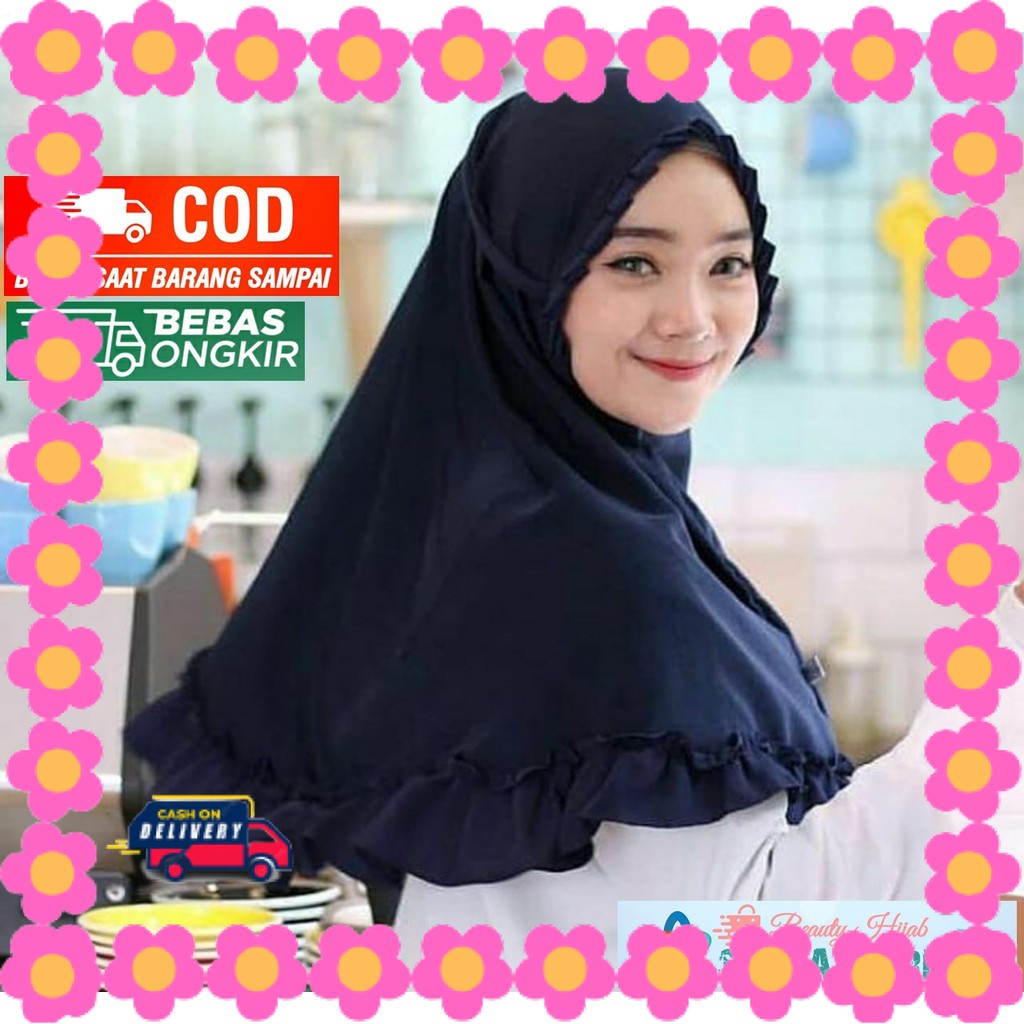 HIJAB WANITA MUDA CASUAL Pashmina Girly Syar i JUMBO / Jilbab Instan Bergo Lipit Kriwil Diamond  - K