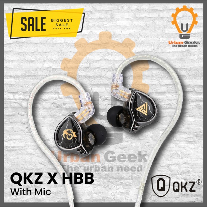 Terlaris ✨-QKZ X HBB Titanium Coated Diaphragm Driver HiFi Earphones With Mic - QKZ X HBB, Paket Cas