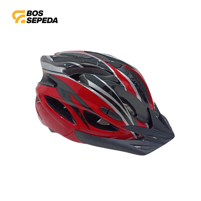 ELYON GIORO HELMET BLACK RED HELM SEPEDA