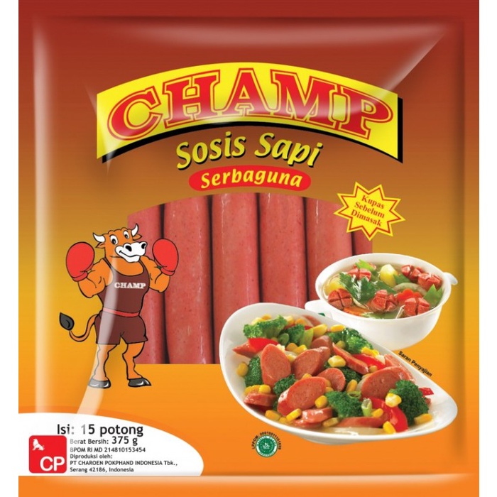 

larva_mart1 [Promo Terbatas] SOSIS SAPI CHAMP BEEF SAUSAGE SERBAGUNA 375GR HALAL