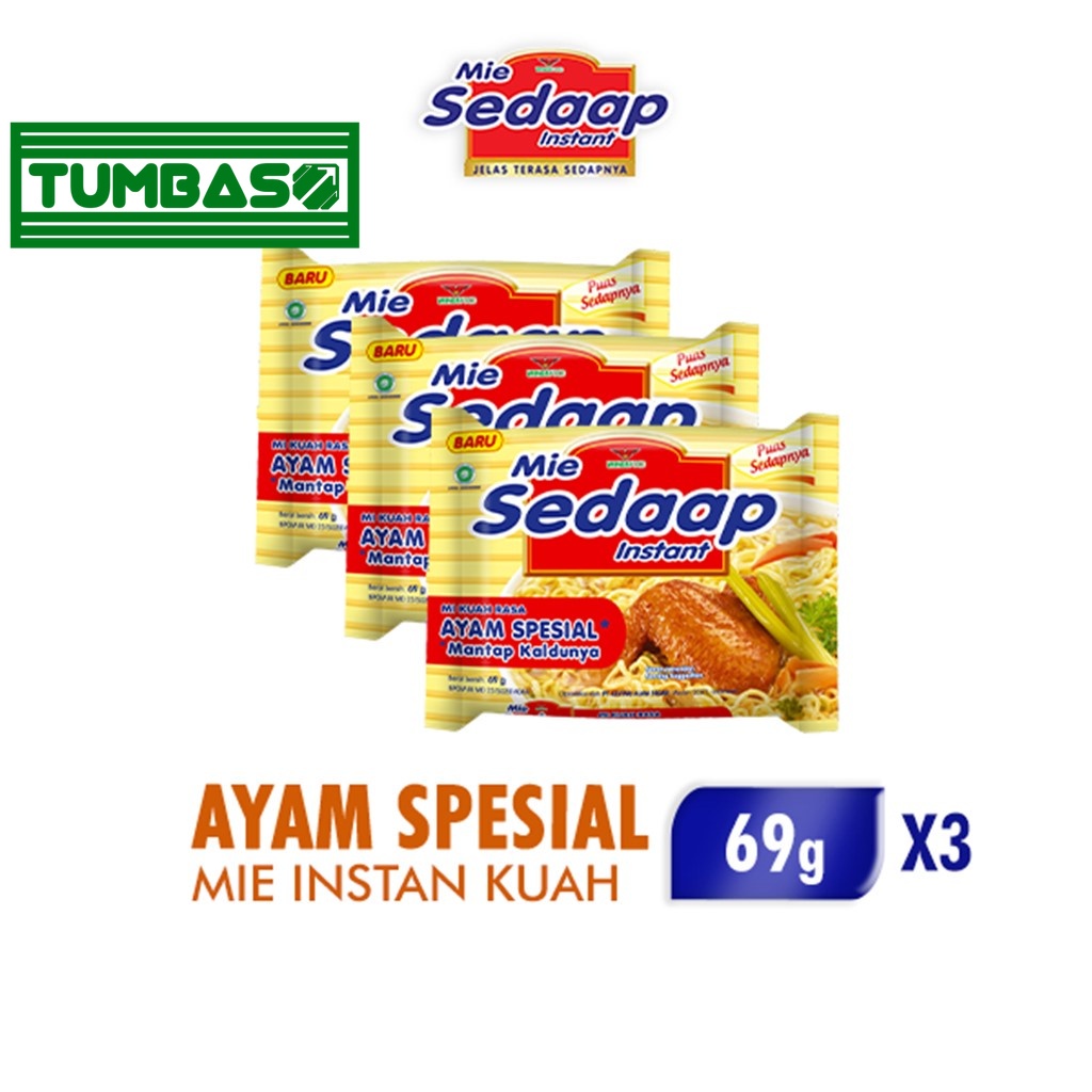 

Tumbaso Mie Sedaap Mie Instan Ayam Spesial 3 x 69 gr