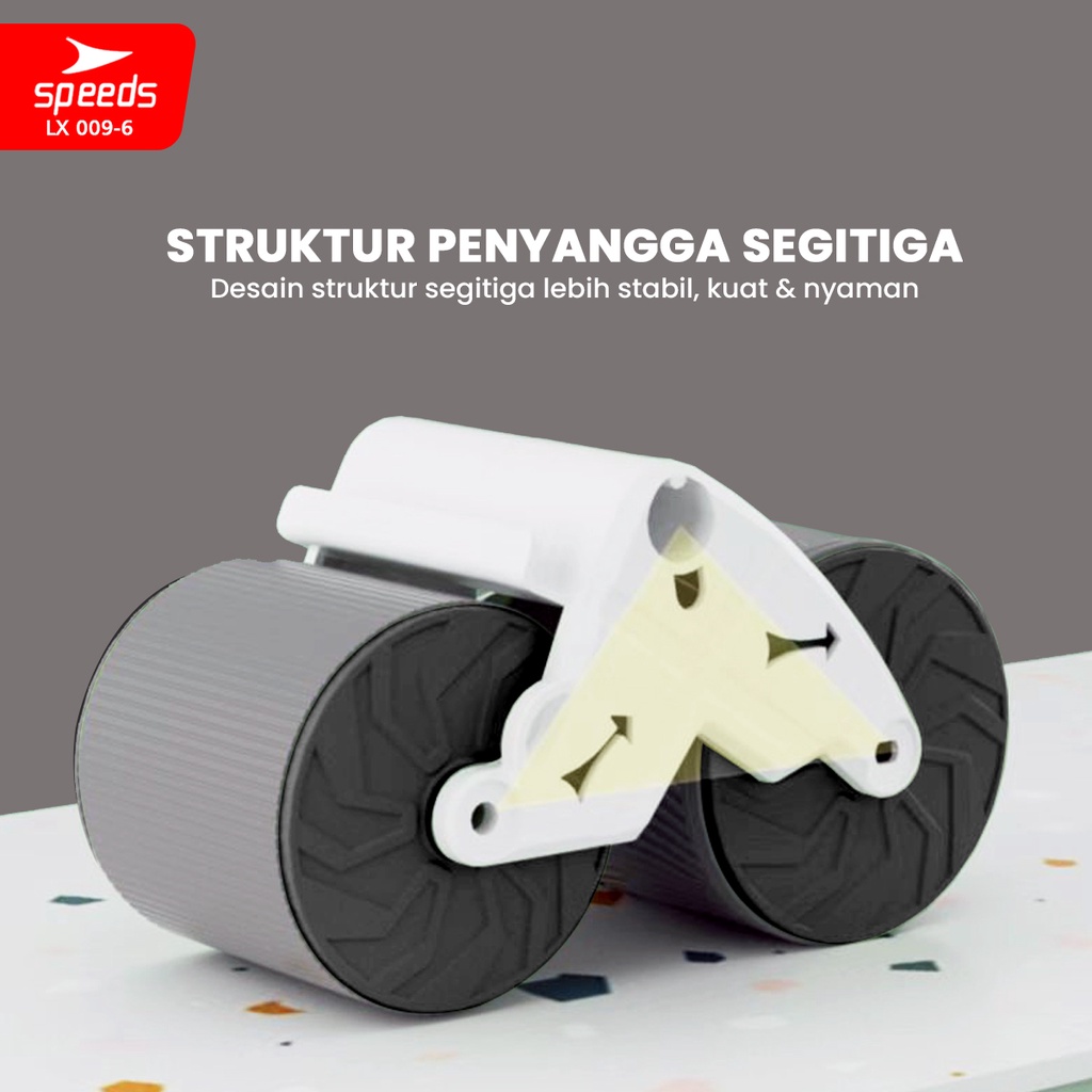 SPEEDS Ab Roller Ab Wheel Automatic Rebound Pembentuk Perut Roller Alat Abdonimal Fitness Olahraga 009-6 HITAM