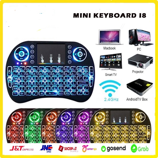 Mini Keyboard i8 Backlit Mouse Keypad Wireless Touchpad Nirkabel Tanpa Kabel Asus Acer Lenovo