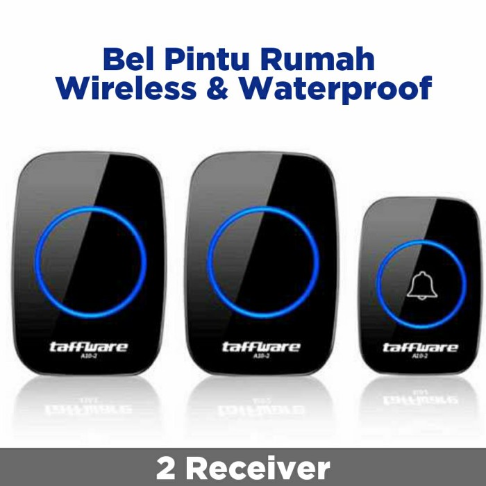 Bel Pintu Wireless Waterproof 2 Receiver / Bel Rumah Wireless