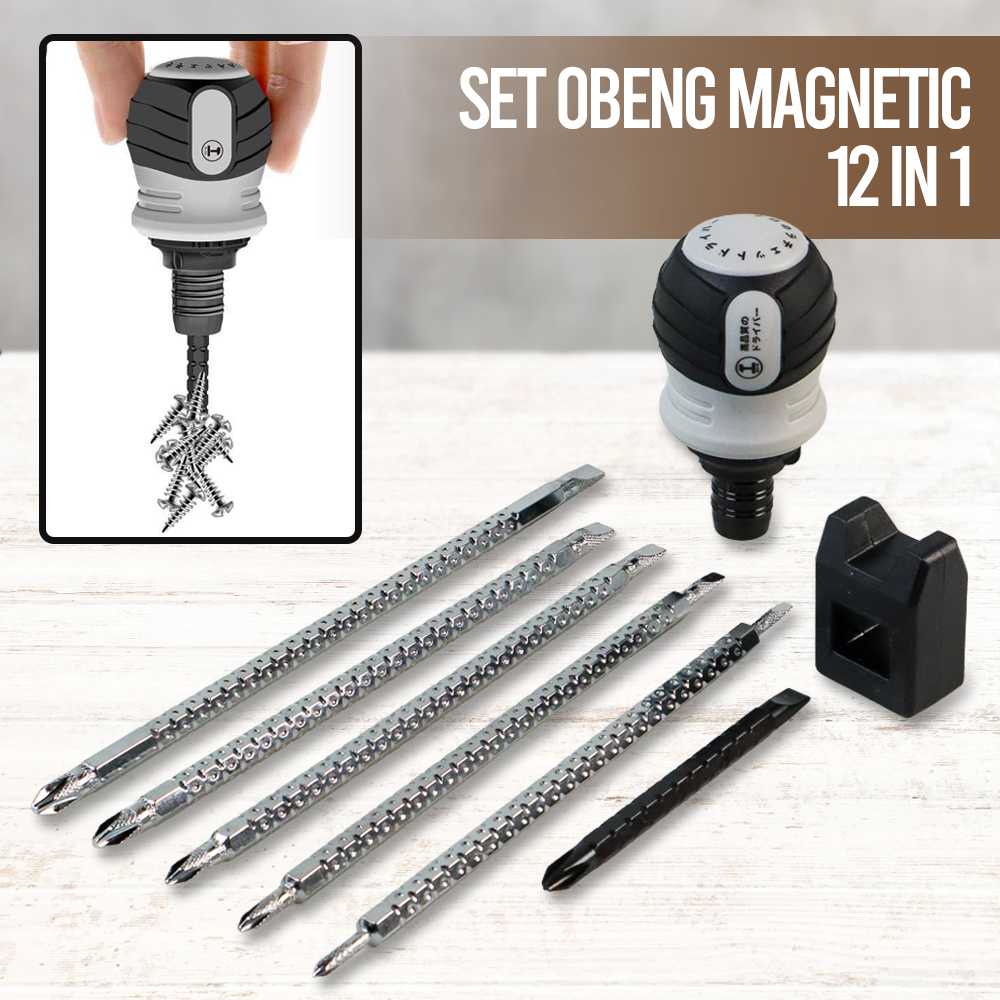 

GREENER Obeng Set Ratchet Screwdriver Household Repair Tools 12 in 1 - GR12