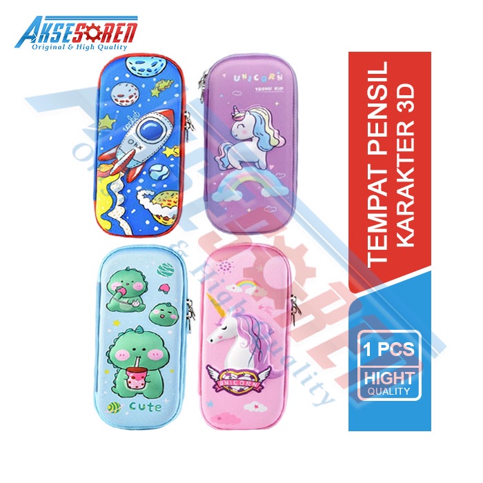 

Aksesoren Tempat Pensil Karakter Anak / Kotak Pulpen 3D Lucu / Wadah Alat Tulis