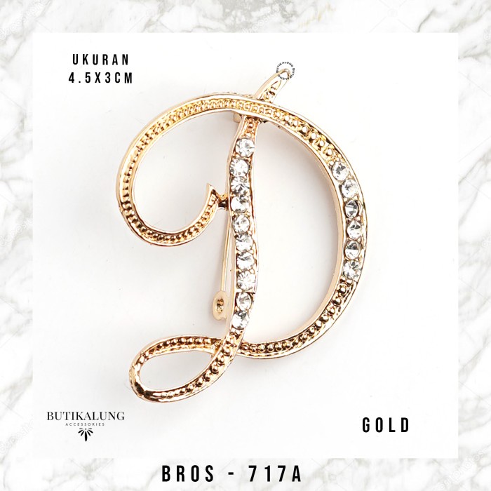 [ BEST SELLER ] - VS - Bros Huruf Hijab Bros Peniti Jilbab Aksesoris Fashion Wanita 717 - 717A GOLD-