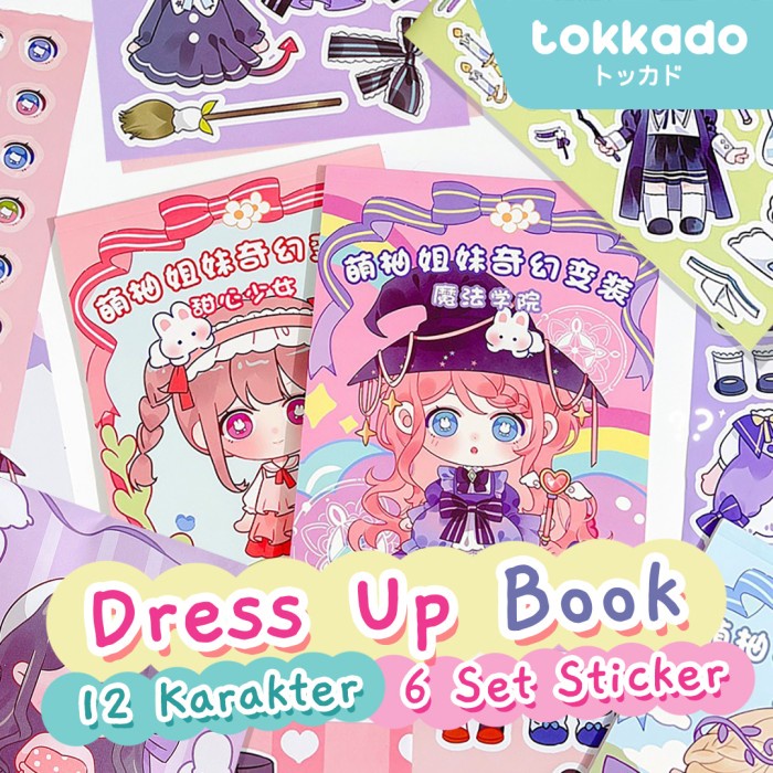 

TOKKADO Pomelo Dress Up Book Buku Sticker Tempel DIY Kreativitas Imajinasi Anak Karakter Perempuan Lucu
