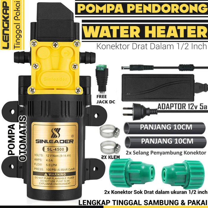 Paket Lengkap Pompa Pendorong Water Heater Otomatis