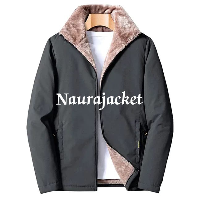 Naurajacket/Jaket beludru hangat pria/jaket musim dingin pria keren - Krem, M