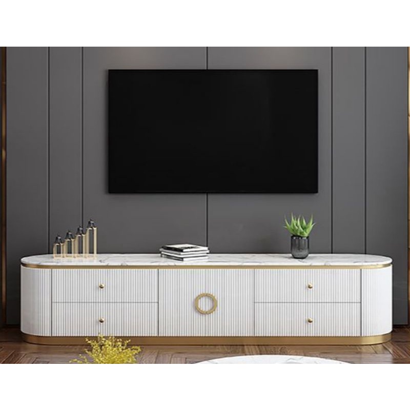 PROMO CUCI GUDANG MEJA TV MODERN DESIGN TOP MARMER  SLJ777