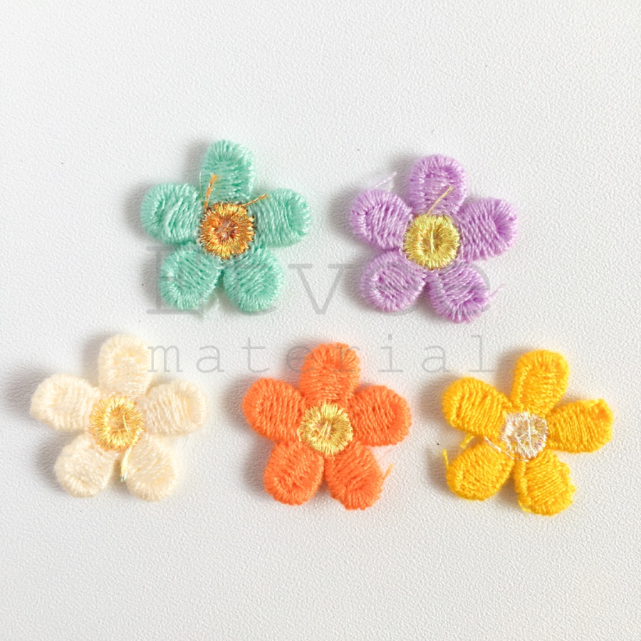 APK97 Aplikasi rajut knit bunga kecil emas patch bordir bros