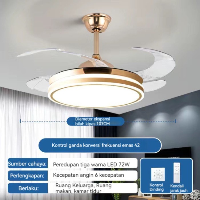 Furnibest Lampu Gantung Kipas Modern Minimalis - EMAS