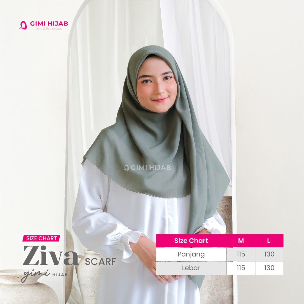 Gimi Hijab Ziva Scarf Premium Batch 1 - Scarf Premium Wanita Muslim Muslimah Hijab Segi Empat Basic Polos Terbaru Bahan Arabian Voile Warna Premium Kerudung Elegan Cantik Mewah Syari Kualitas Butik Best Seller-2