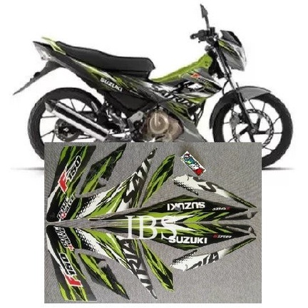 STRIPING LIS ORI SATRIA F FU 150 HIJAU 2013 FL POLET LIS BODY