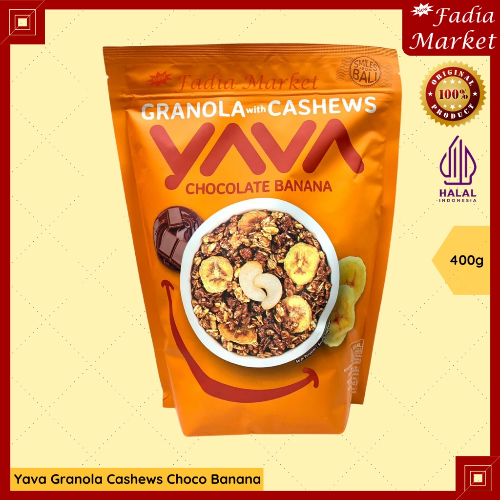 

Yava Granola Oats Cashews Mente Chocolate Vanilla Coklat 400g