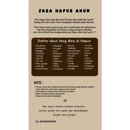Jasa Hapus Akun Sosmed