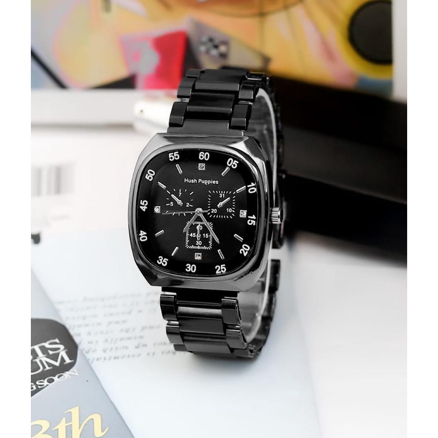 Wbs Jam Tangan Pria Wanita Sport Chrono Korea Fashion Quartz Rantai Stainless Steel Alloy Analog