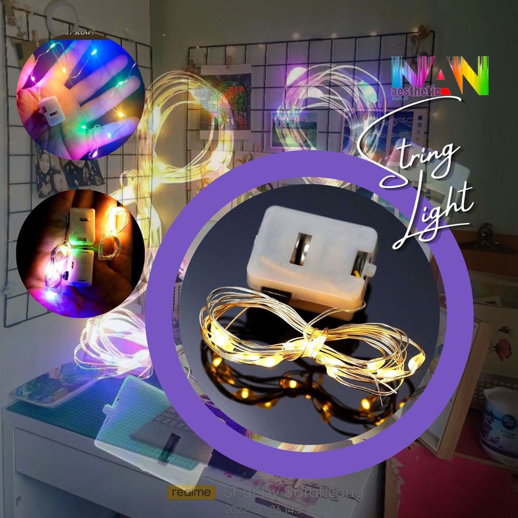 Lampu led tumblr string light led lampu kawat baterai murah dekorasi ruangan lampu hias dinding wire