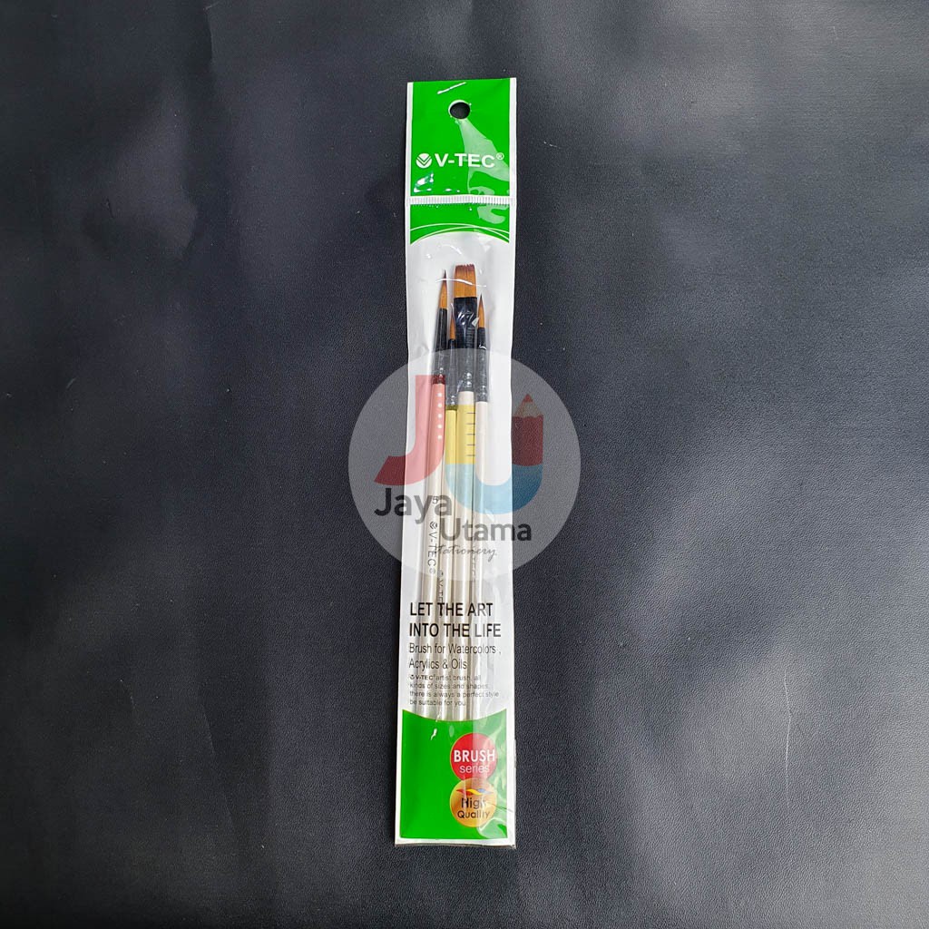 

Kuas Lukis Set A0286 ROUND & FLAT V-tec (4 Brush)