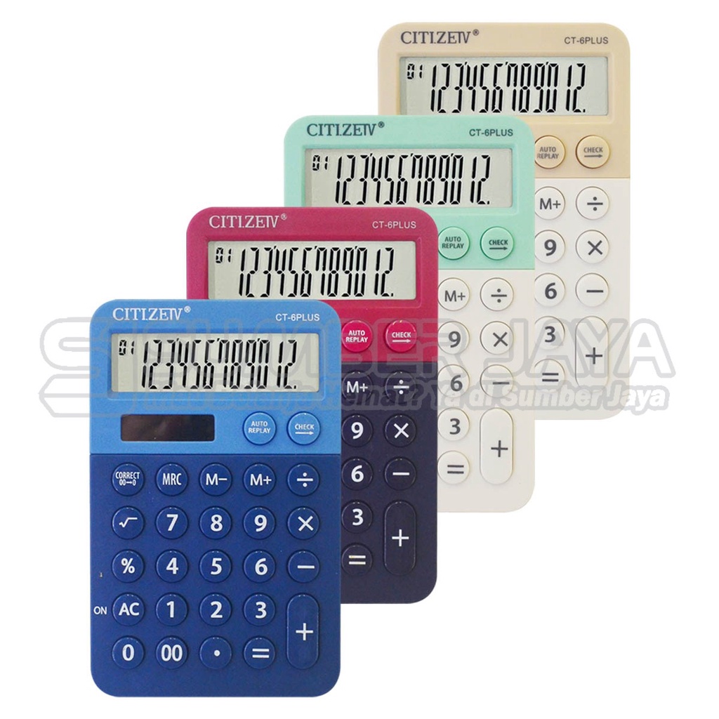 

Kalkulator Mini Kecil Calculator Citizeiv CT-6 Plus 12 Digits Warna