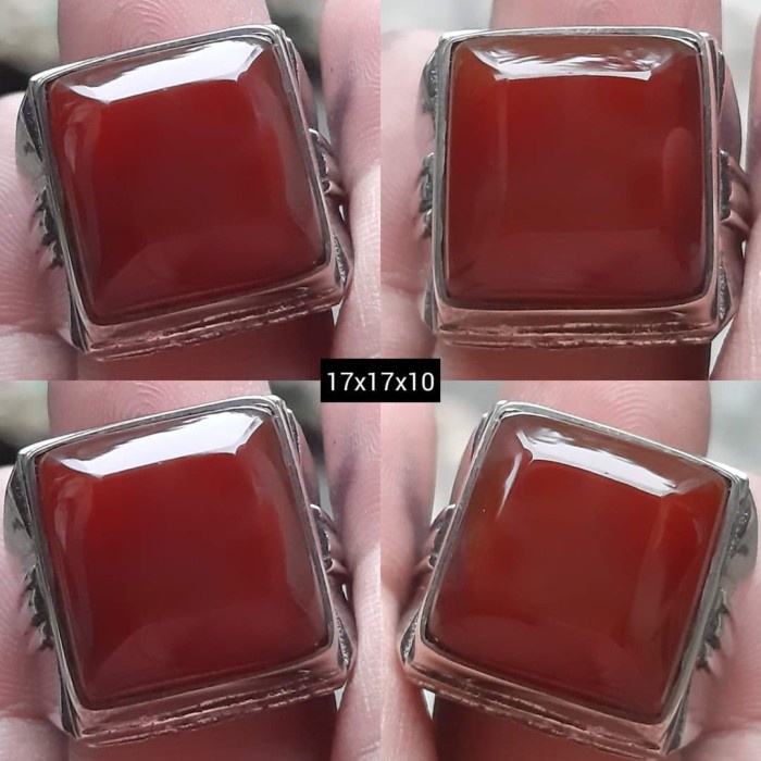 Cincin Batu Akik Kristal Merah Red Baron Yaman Ahmar GambarMotifAntik6