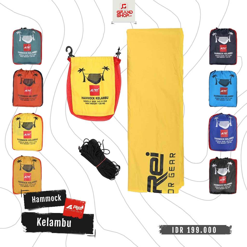 Hammock Single Kelambu Bahan Tebal Parasut Arei Outdoorgear Original Arei