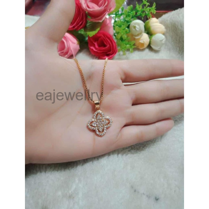 Kalung emas cantik 24 karat asli titanium perhiasan wanita