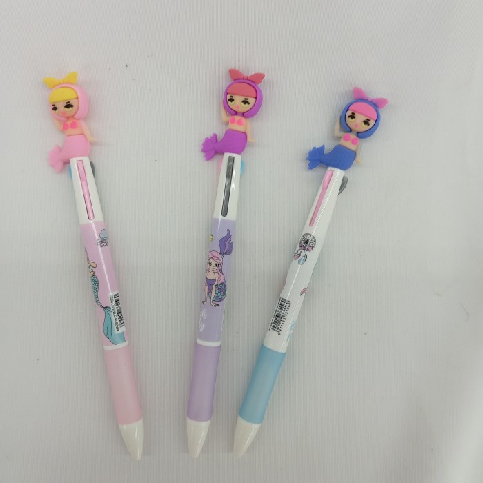 

Pena Ballpoint Tricolor Mermaid /Pen Multi Warna 3 Color Pen 1 PCS