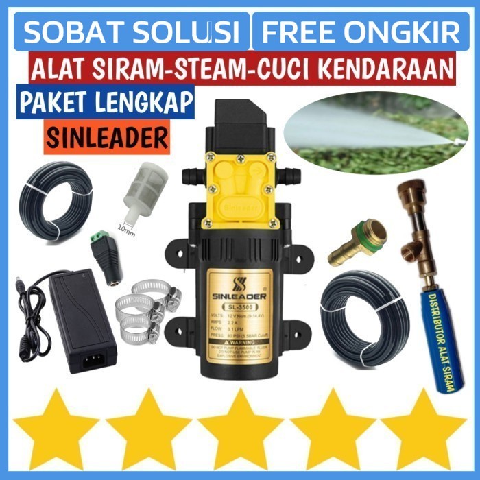 PAKET ALAT CUCI AC MOTOR MOBIL STEAM POMPA AIR DC 12V SINLEADER