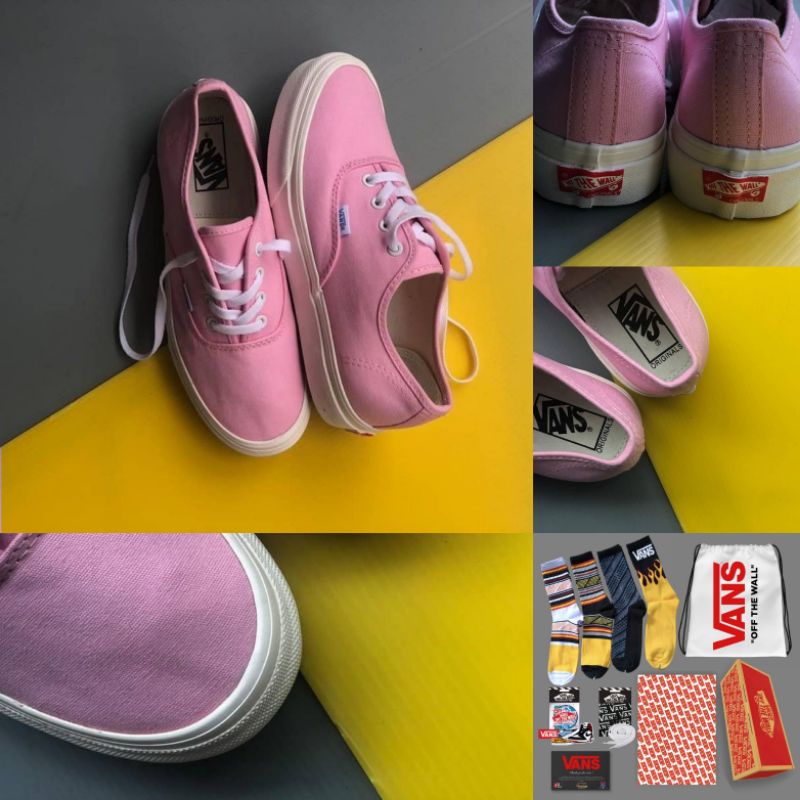 Sepatu VANS AUTHENTIC KNOTTED PINK WHITE WAFFLE DT PREMIUM Import BNIB Made In China