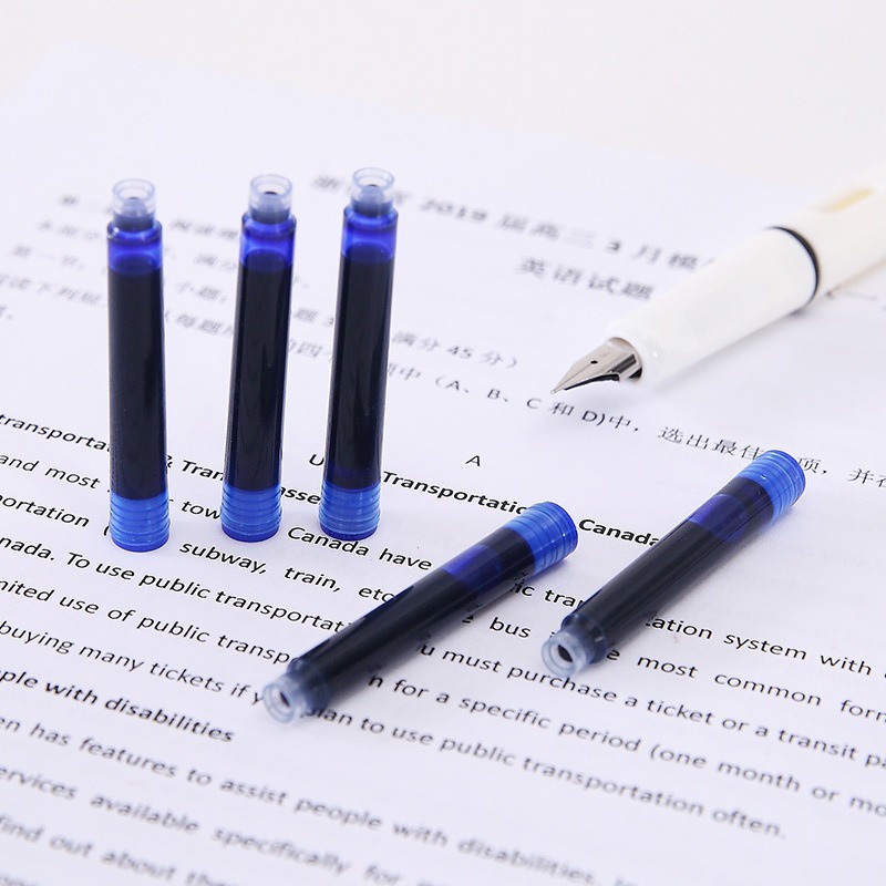 

10pcs Isi Ulang Tinta Fountain Pen Refill Universal Hitam Biru Pena Pulpen Tanda Tangan SIgnature Kaligrafi OneShoppingMall OSM-ST0556