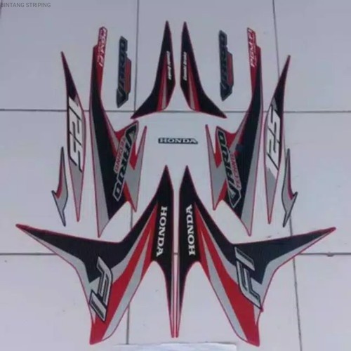 Striping Stiker Motor Honda Vario Techno 2014 Merah