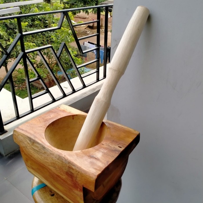 Terlaris Lumpang Kayu Ukuran Besar Bahan Kayu nangka /Lumpang Tumbuk S - LUMPANG KAYU