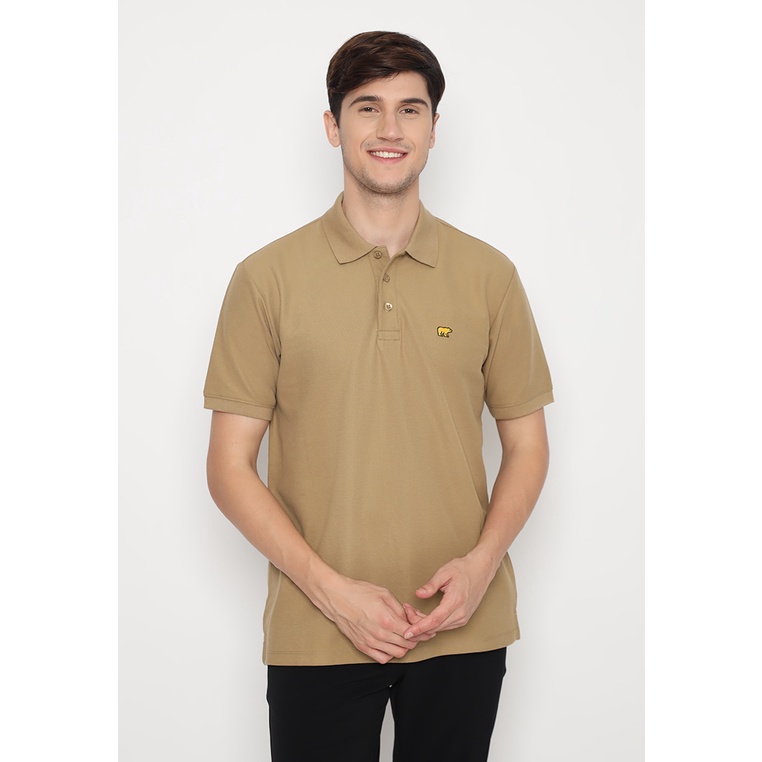 Jack Nicklaus Scotts Polo Shirt Pria Regular Fit Khaki