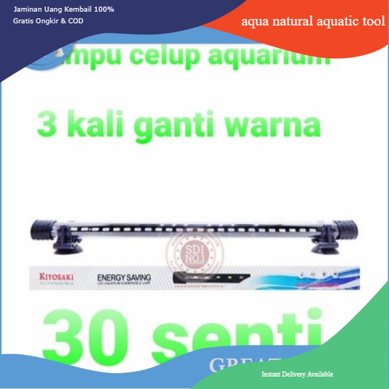 kiyosaki klc 30 cm lampu celup aquarium 3 x mode