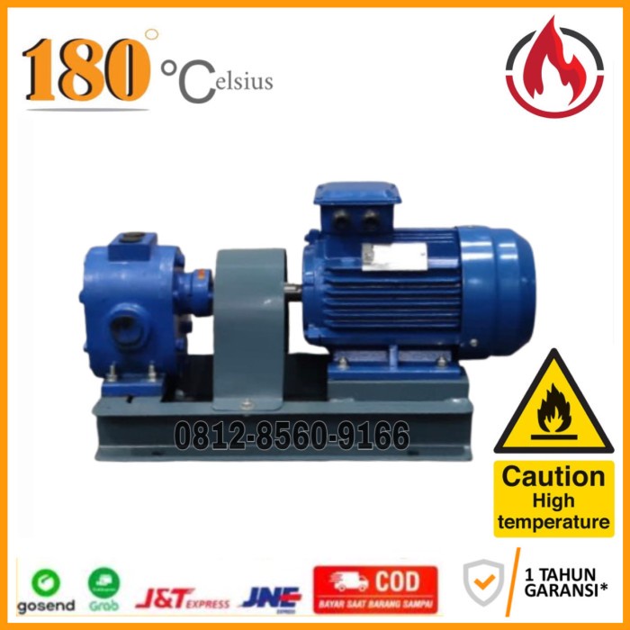 Gear pump minyak panas 100 Lpm Type RCB-6/08 Power 4Kw 380v 1500rpm