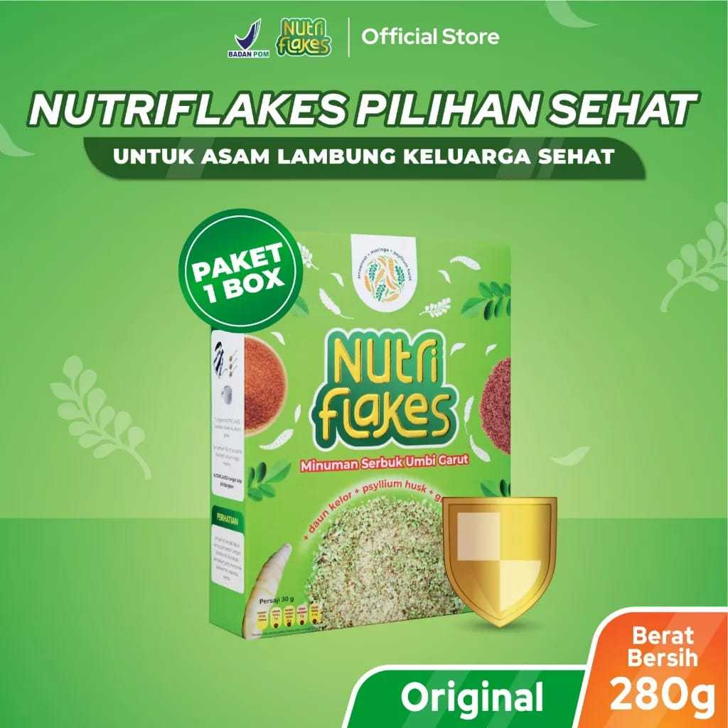 

ORIGINAL Nutriflakes Sereal Umbi Garut Asam Lambung - Ampuh Mengatasi Asam Lambung Gerd, Maag